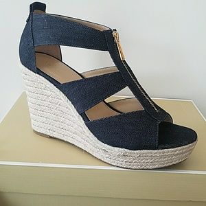 Denim Canvas Espadrille Wedge